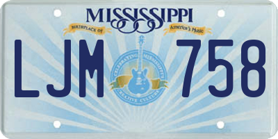 MS license plate LJM758