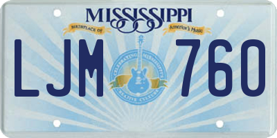 MS license plate LJM760