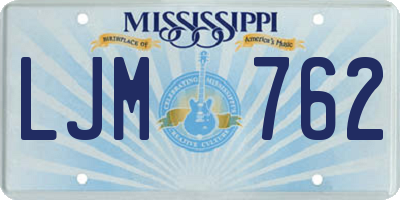 MS license plate LJM762