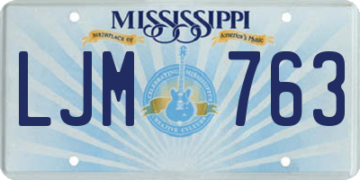 MS license plate LJM763