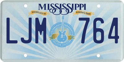 MS license plate LJM764
