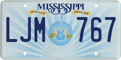 MS license plate LJM767