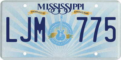 MS license plate LJM775