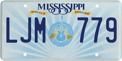 MS license plate LJM779