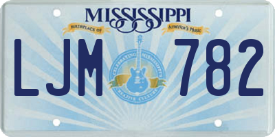 MS license plate LJM782