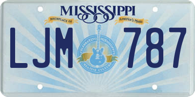 MS license plate LJM787