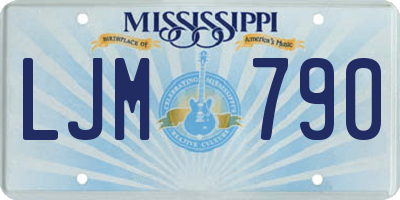 MS license plate LJM790