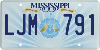 MS license plate LJM791