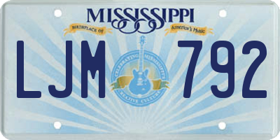 MS license plate LJM792