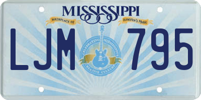 MS license plate LJM795