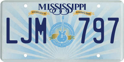 MS license plate LJM797