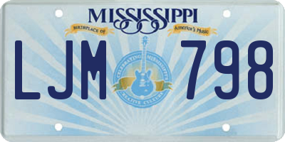 MS license plate LJM798