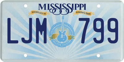 MS license plate LJM799