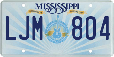 MS license plate LJM804