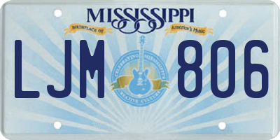 MS license plate LJM806