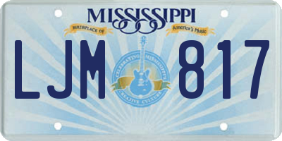 MS license plate LJM817