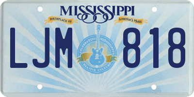 MS license plate LJM818