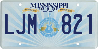 MS license plate LJM821