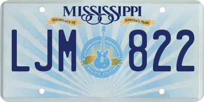 MS license plate LJM822