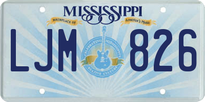 MS license plate LJM826