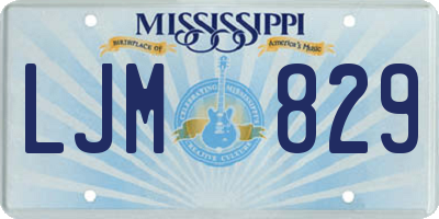 MS license plate LJM829