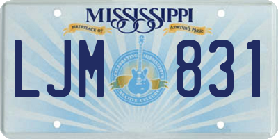 MS license plate LJM831
