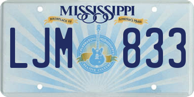 MS license plate LJM833