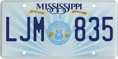MS license plate LJM835