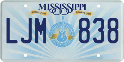 MS license plate LJM838