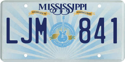 MS license plate LJM841