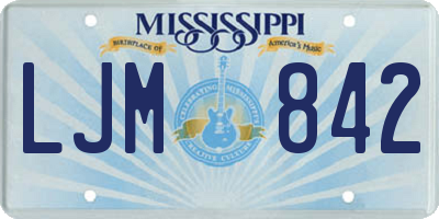 MS license plate LJM842
