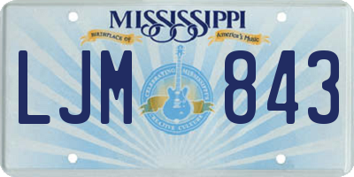 MS license plate LJM843