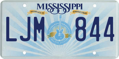 MS license plate LJM844