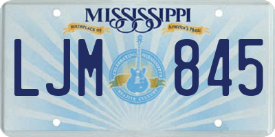 MS license plate LJM845