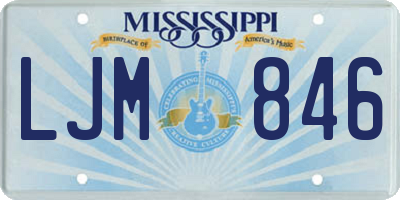MS license plate LJM846