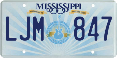 MS license plate LJM847
