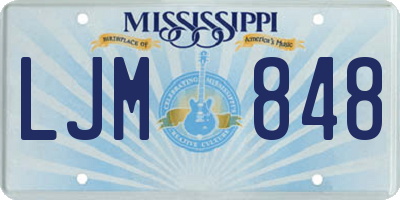 MS license plate LJM848