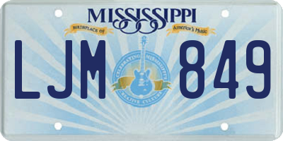 MS license plate LJM849