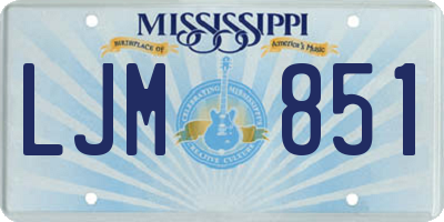 MS license plate LJM851