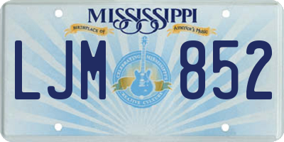MS license plate LJM852