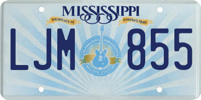 MS license plate LJM855