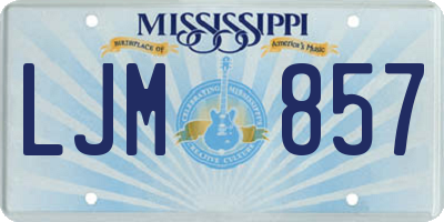 MS license plate LJM857