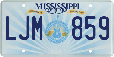 MS license plate LJM859