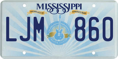 MS license plate LJM860