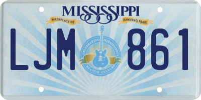 MS license plate LJM861