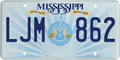 MS license plate LJM862