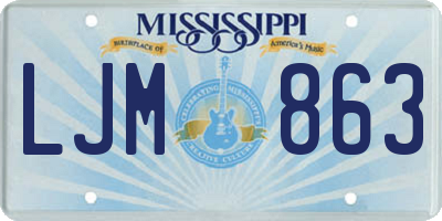 MS license plate LJM863