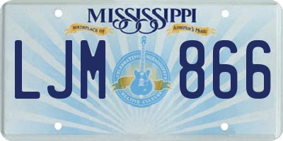 MS license plate LJM866