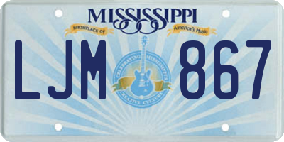 MS license plate LJM867