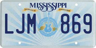 MS license plate LJM869